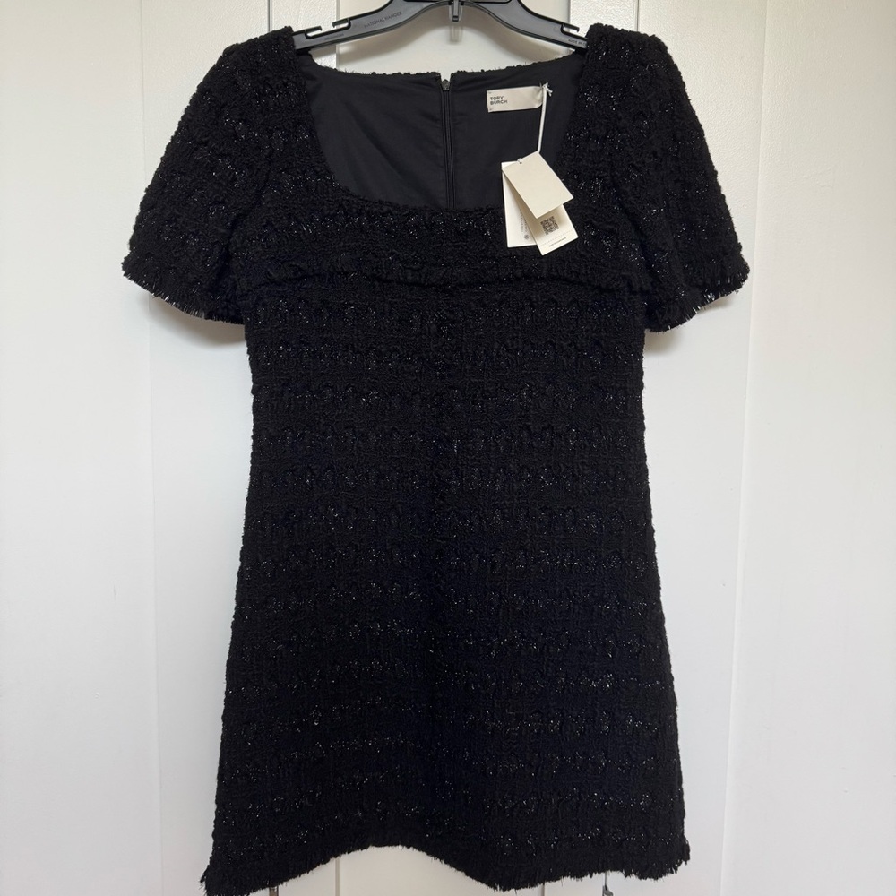 Tory Burch Tinsel Black Tweed Mini Dress